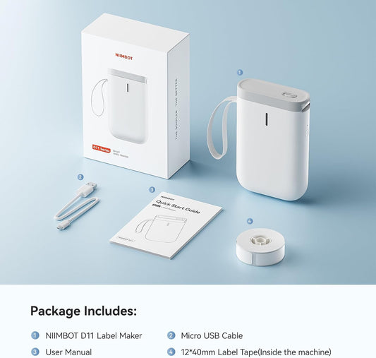 NIIMBOT D11 • White + Free roll of labels