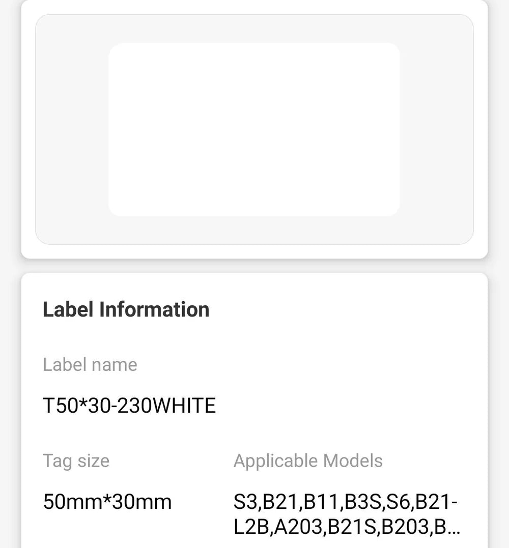 NIIMBOT • 5cm x 3cm • 230 labels • B1 / B21 / B3S