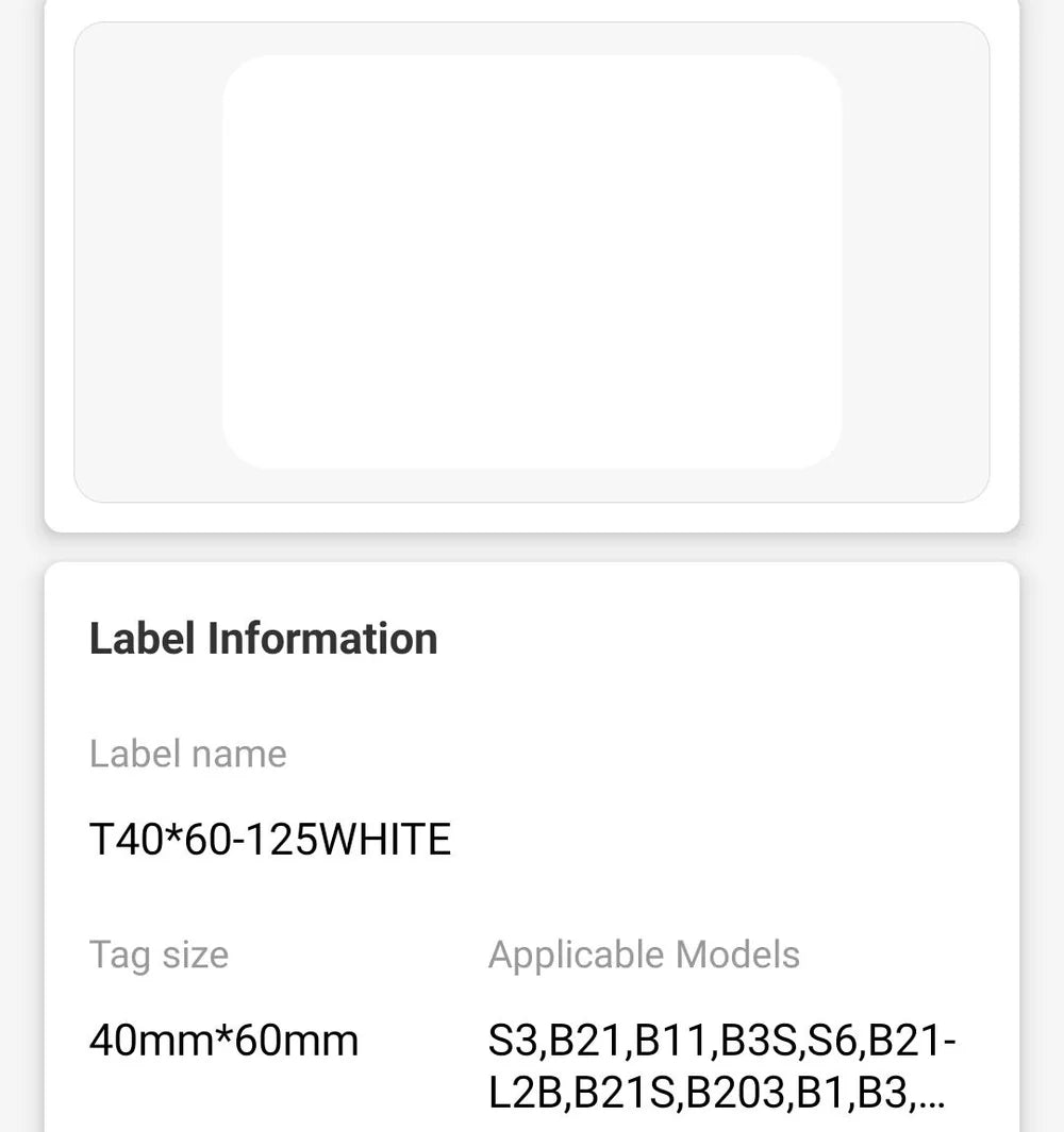 NIIMBOT • 4cm x 6cm • 125 labels • B1 / B21 / B3S