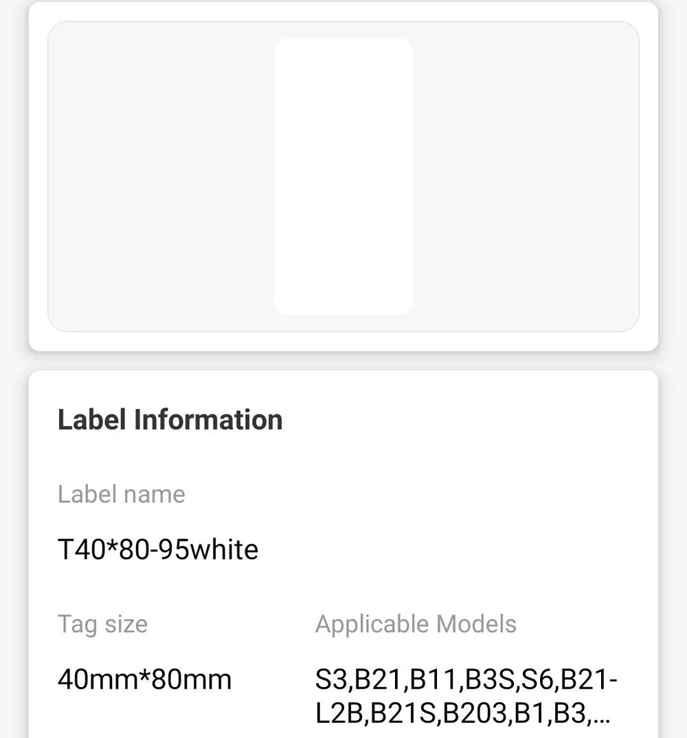 NIIMBOT • 4cm x 8cm • 95 labels • B1 / B21 / B3S