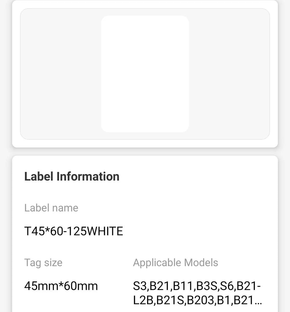 NIIMBOT • 4.5cm x 6cm • 125 labels • B1 / B21 / B3S