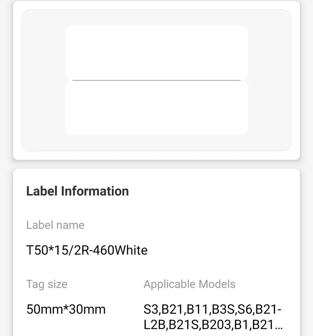 NIIMBOT • 5cm x 1.5cm • 460 labels • B1 / B21 / B3S