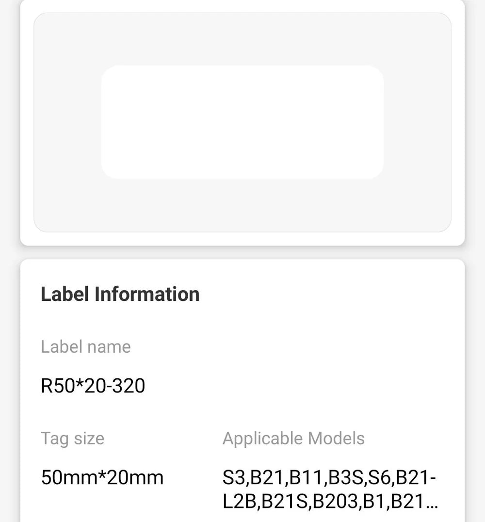 NIIMBOT • 5cm x 2cm • 320 labels • B1 / B21 / B3S