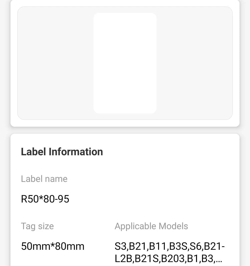 NIIMBOT • 5cm x 8cm • 95 labels • B1 / B21 / B3S