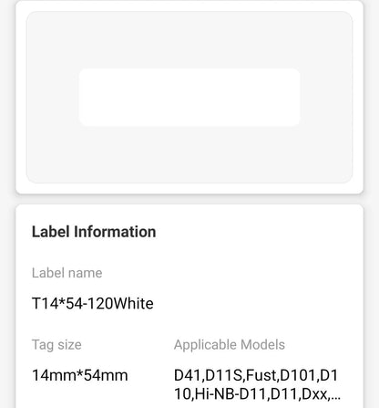 NIIMBOT • 1.4cm x 5.4cm • 120 labels • D11 / D101 / D110