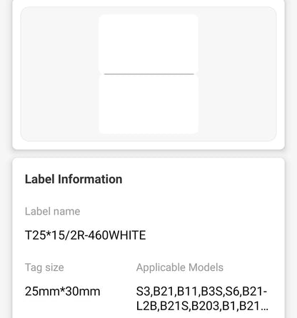 NIIMBOT • 2.5cm x 1.5cm • 460 labels • B1 / B21 / B3S