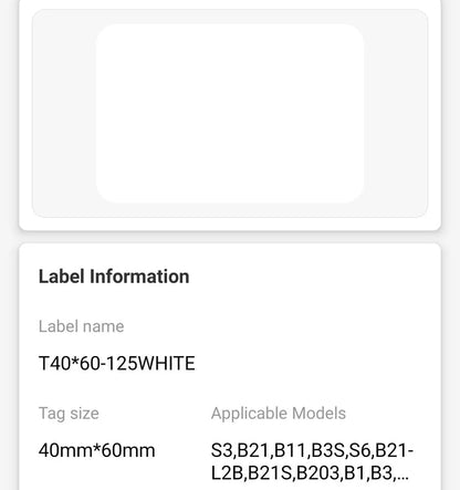 NIIMBOT • 4cm x 6cm • 125 labels • B1 / B21 / B3S