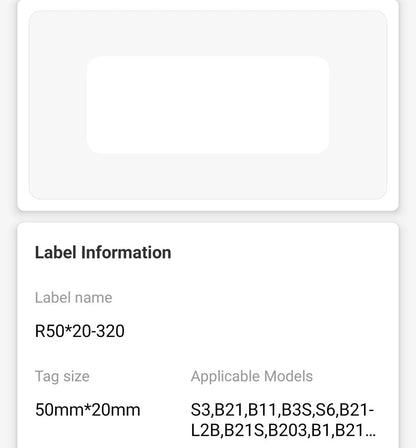 NIIMBOT • 5cm x 2cm • 320 labels • B1 / B21 / B3S